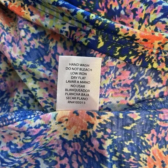 Dear Scarlett Women's Lizzy Babydoll 3/4 Sleeve Top Multicolor Fireworks 2X - Picture 7 of 8